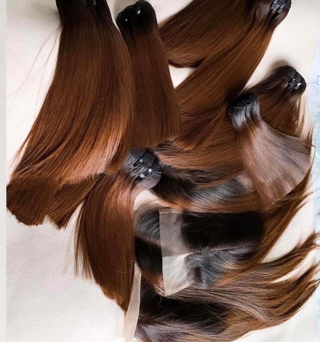 SDD Ombré Silky Straight Hair (Transparent Lace)